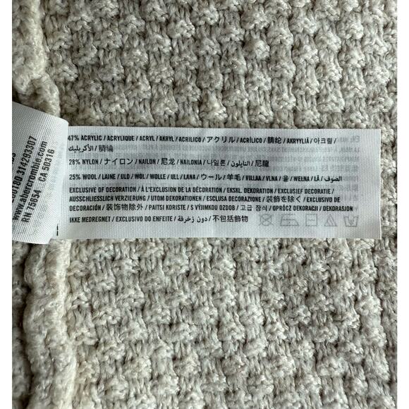 Abercrombie & Fitch Women’s Cozy Texture Knit Open Shawl Cardigan Cream Medium - Picture 7 of 11